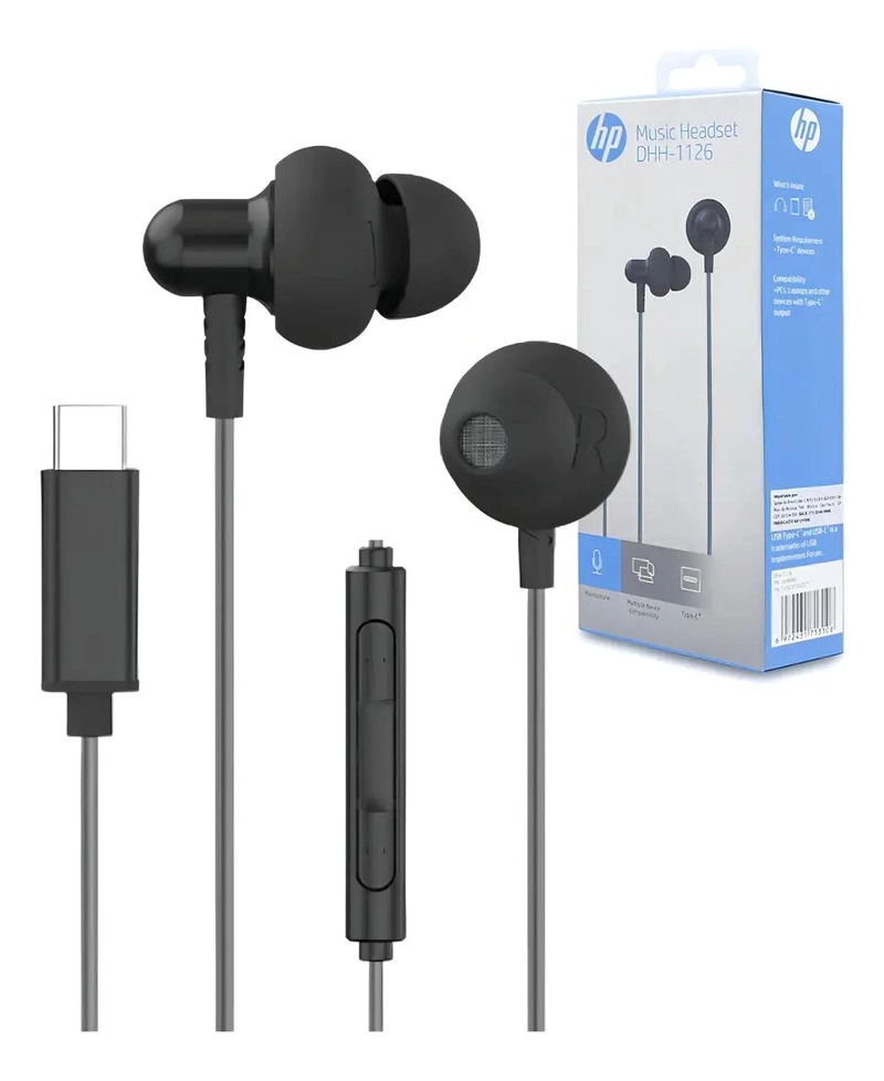 AURICULARES CON MICROFONO USB-C MANOS LIBRES NEGRO - 4