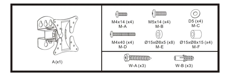 SOPORTE REGULABLE PARA TV LCD Y LED 13-27 PULGADAS - 5