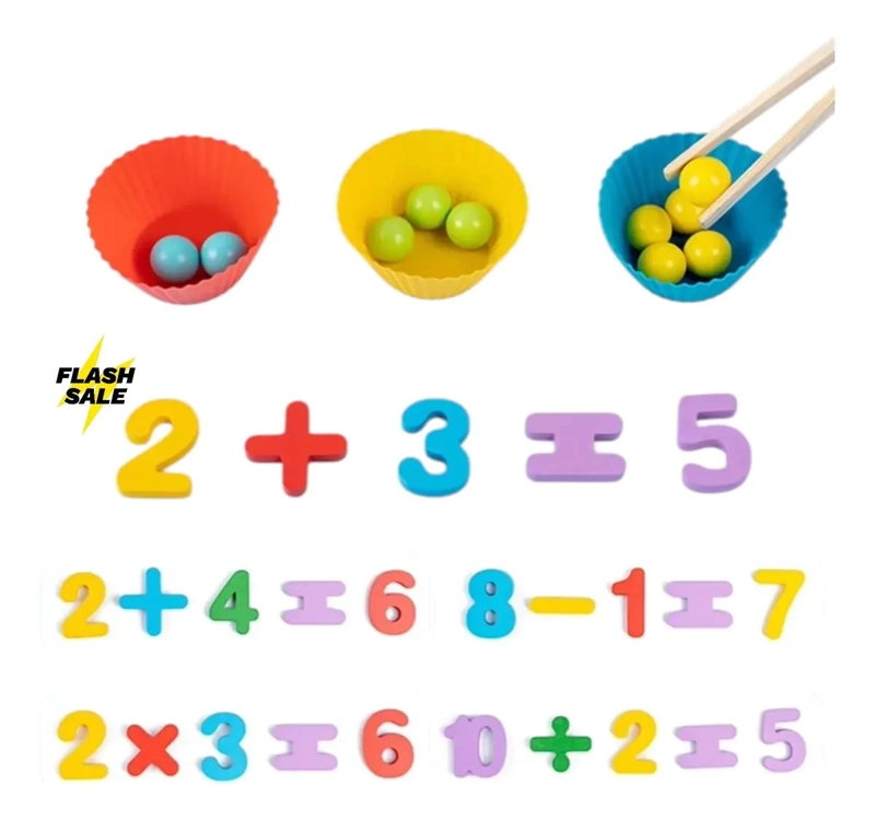 JUGUETE EDUCATIVO DE MADERA PARA MATEMATICAS Y CONTEO - 3