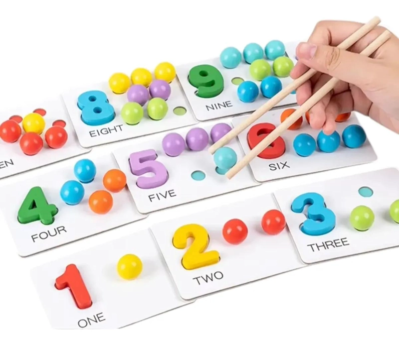 JUGUETE EDUCATIVO DE MADERA PARA MATEMATICAS Y CONTEO - 5