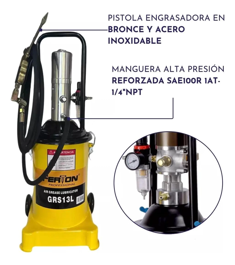 ENGRASADORA NEUMATICA PROFESIONAL 13 LITROS - 5