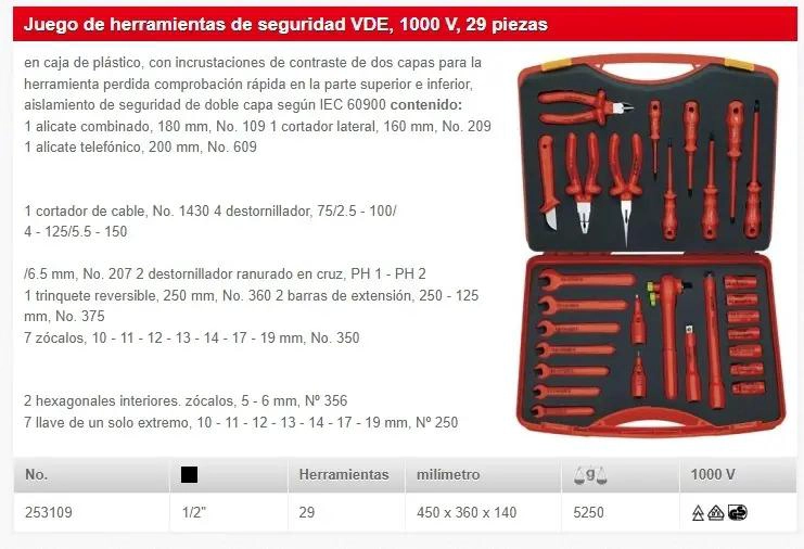 JUEGO DE HERRAMIENTAS 29 PIEZAS AISLADAS 1000V - 3