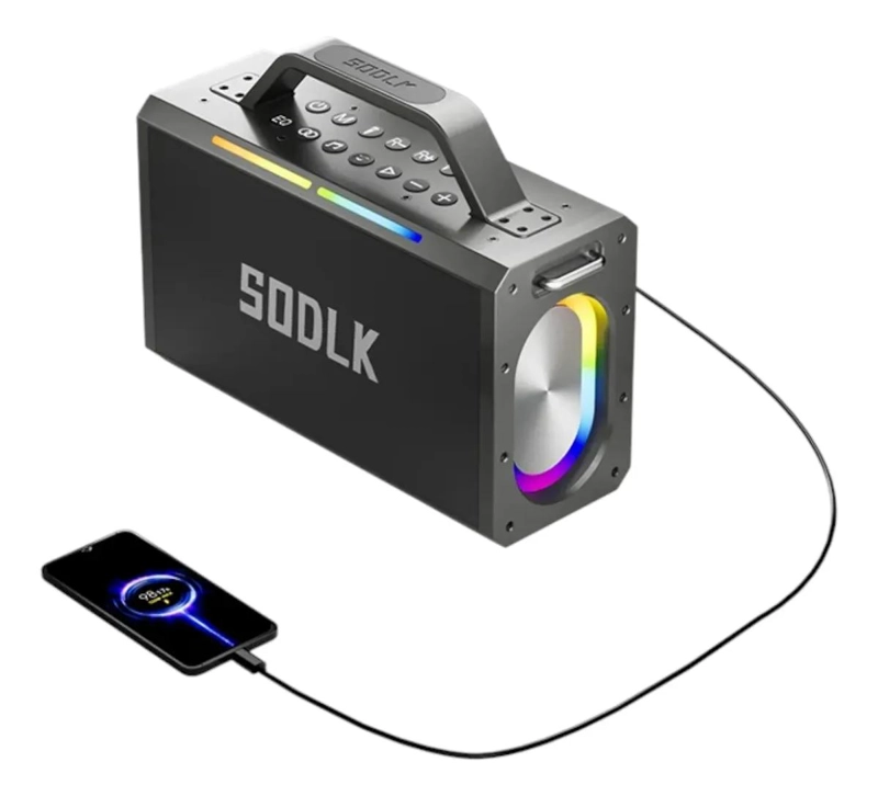 PARLANTE BLUETOOTH 5.0 KARAOKE 200W CON 2 MICROFONOS - 4