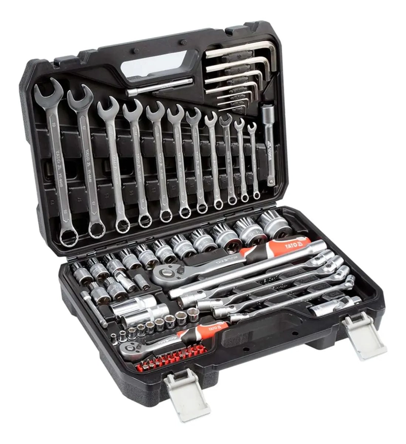 JUEGO DE DADOS Y HERRAMIENTAS 77 PIEZAS 1/4'' Y 1/2'' - 1