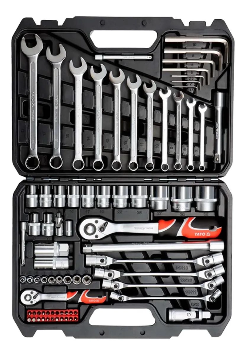 JUEGO DE DADOS Y HERRAMIENTAS 77 PIEZAS 1/4'' Y 1/2'' - 2