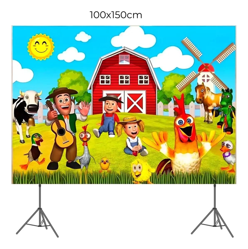 FONDO DECORATIVO CUMPLEAÑOS LA GRANJA 100X150CM - 2