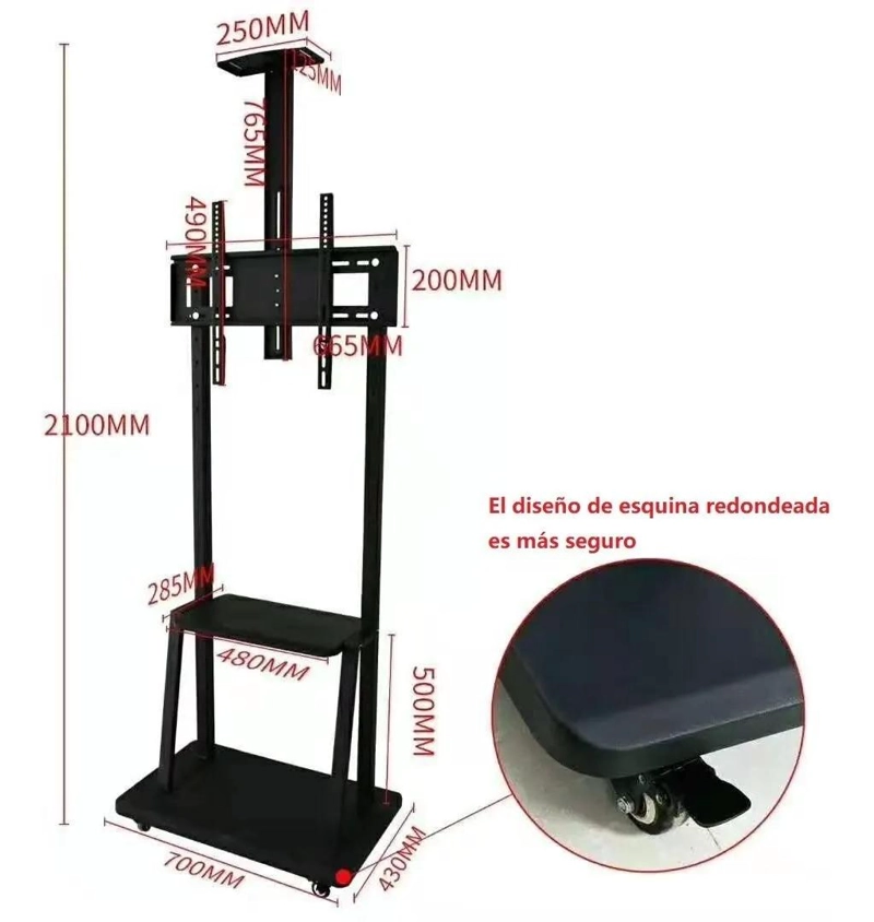SOPORTE MOVIL PARA TV DE 32 A 70 PULGADAS CON RUEDAS - 2