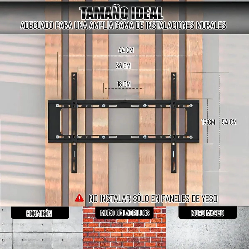 SOPORTE DE PARED PARA TV 40-85' CAPACIDAD 75KG - 5