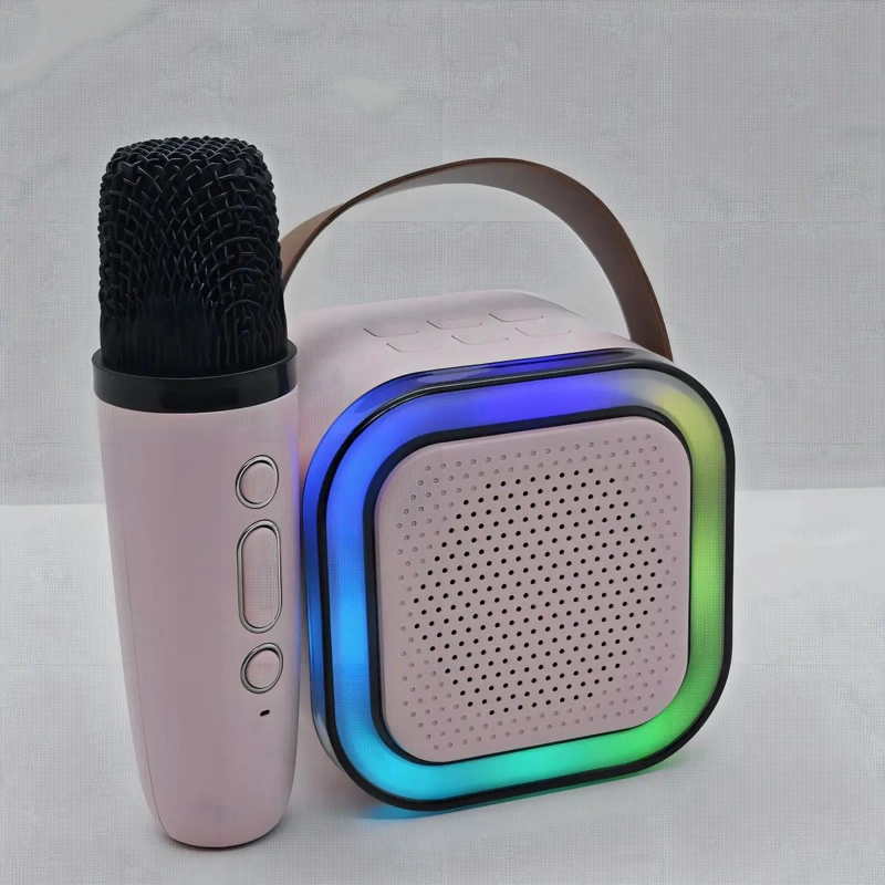 PARLANTE PORTATIL CON MICROFONO Y LUCES LED PARA KARAOKE - 5
