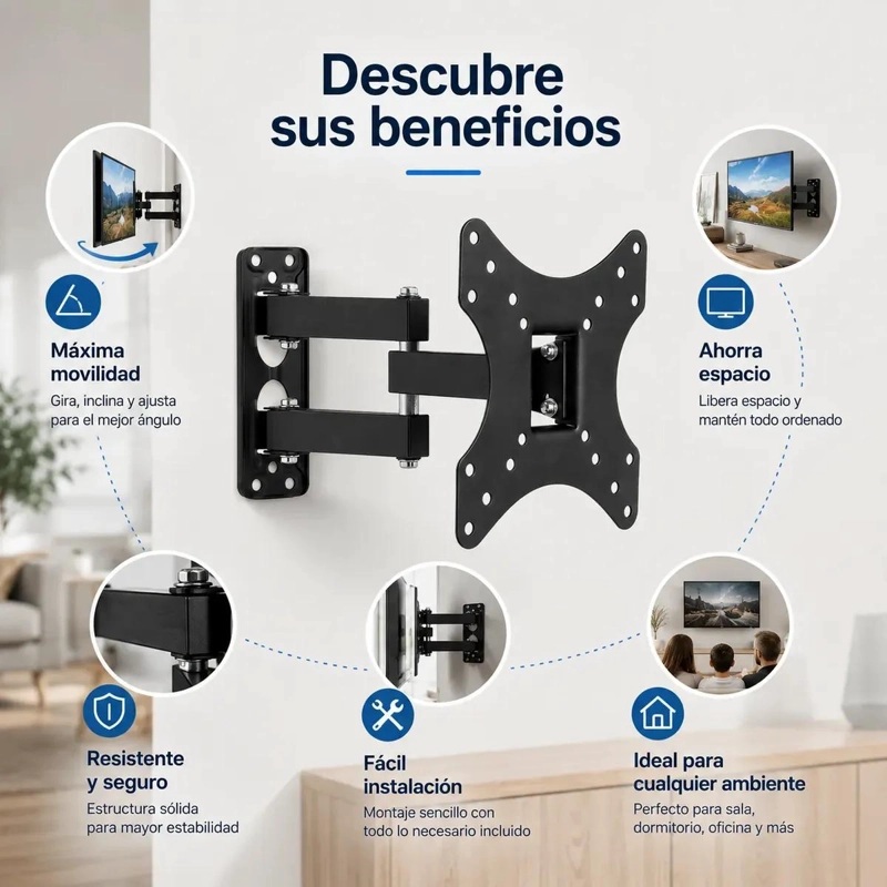 SOPORTE DE PARED ARTICULADO PARA TV 17-42 PULGADAS - 3