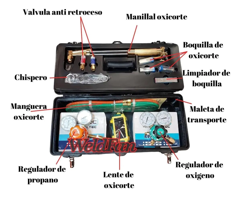 EQUIPO COMPLETO DE OXICORTE CON REGULADORES DE OXIGENO Y  - 4