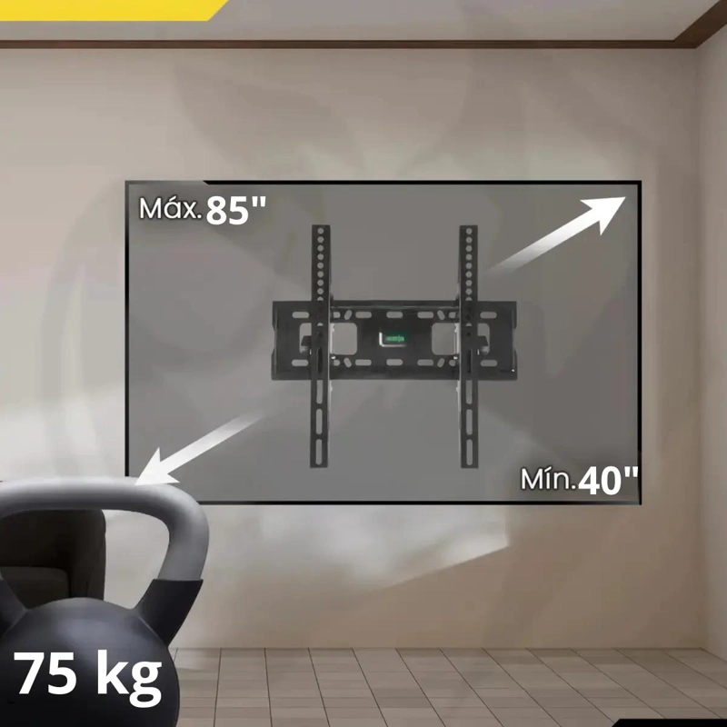 SOPORTE DE PARED PARA TV 40-85' CAPACIDAD 75KG - 5