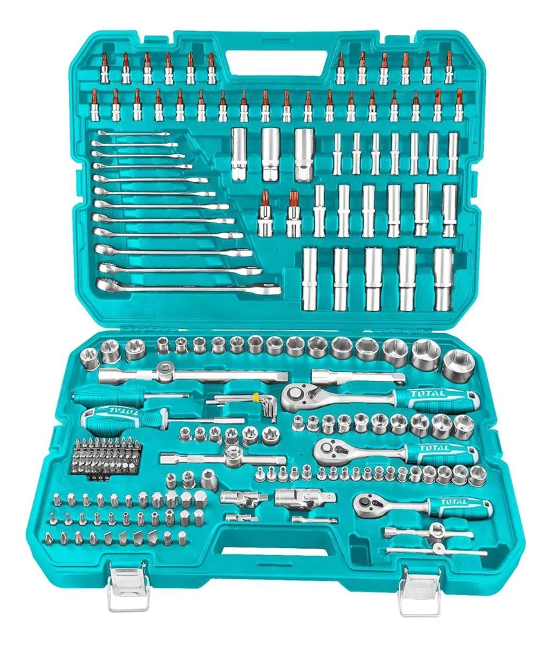 SET DE HERRAMIENTAS 216 PIEZAS CON LLAVES, CRIQUE Y DADOS - 1
