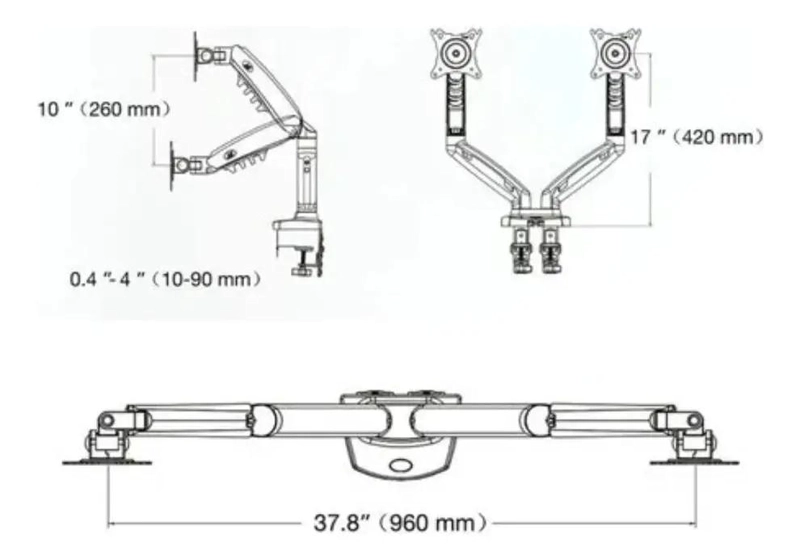 SOPORTE ARTICULADO GIRATORIO PARA DOBLE MONITOR 17-27' - 4