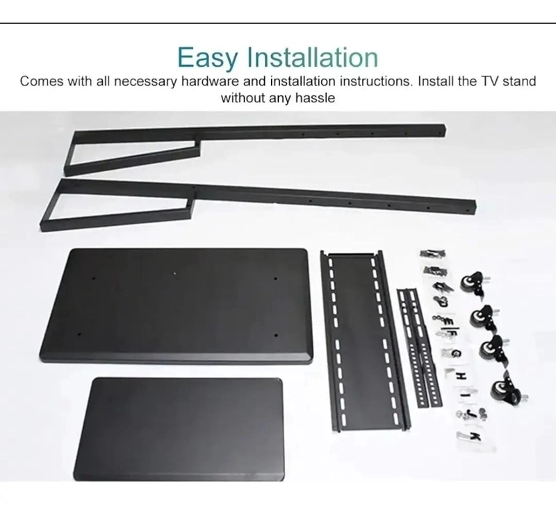 SOPORTE MOVIL PARA TV CON RUEDAS Y ESTANTES AJUSTABLES - 5