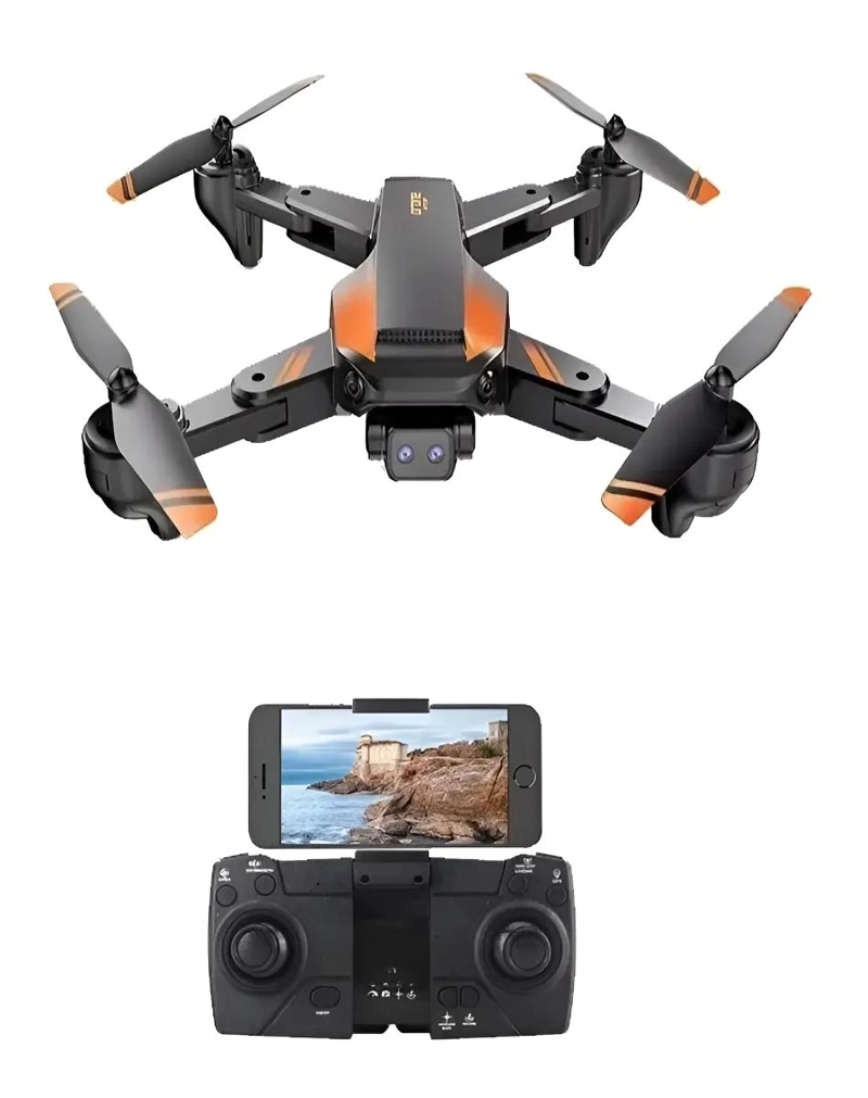 DRONE PLEGABLE CON CAMARA 4K Y WI-FI FPV NARANJA - 1