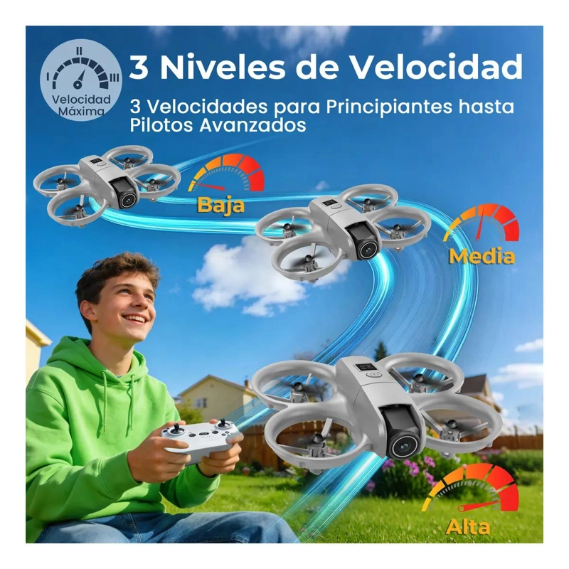 MINI DRONE FPV CON DOBLE CAMARA 4K Y 3 BATERIAS - 3