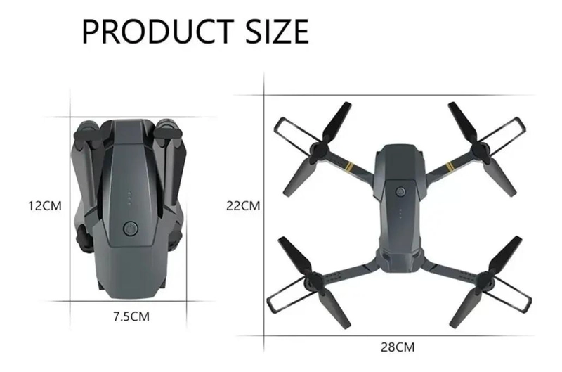 DRONE MINIDRONE NEGRO CON CAMARA 4K Y WIFI - 4