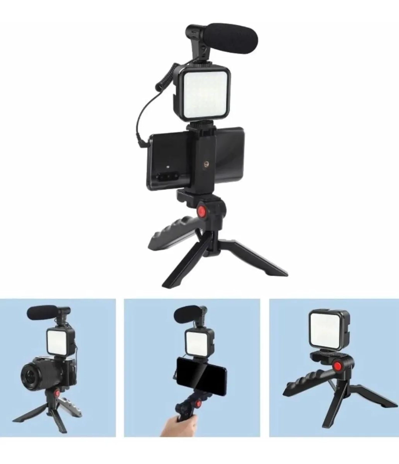 KIT VLOGGER MOVIL CON SOPORTE ESTABILIZADOR, LUZ LED YMIC - 2