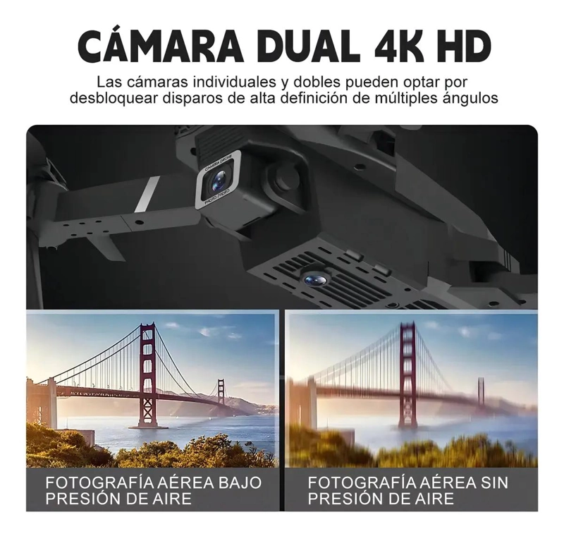 DRON FPV CON CAMARA 4K Y WIFI PROFESIONAL CON 2 BATERIAS - 3