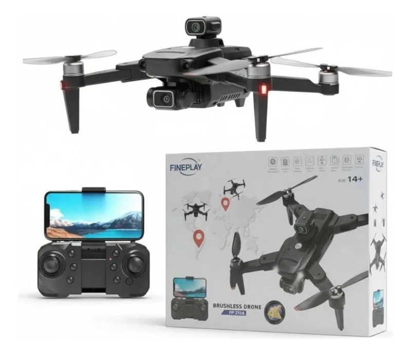 DRONE CON CAMARA 4K, GPS Y FPV EN NEGRO - 3
