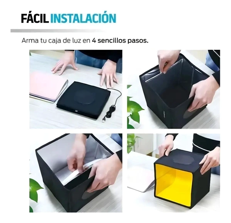ESTUDIO FOTOGRAFICO PORTATIL 40X40 CM CAJA DE LUZ - 4