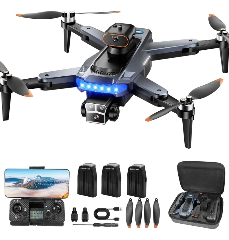 DRON PROFESIONAL 4K CON 3 CAMARAS HD Y GPS 5GHZ - 1