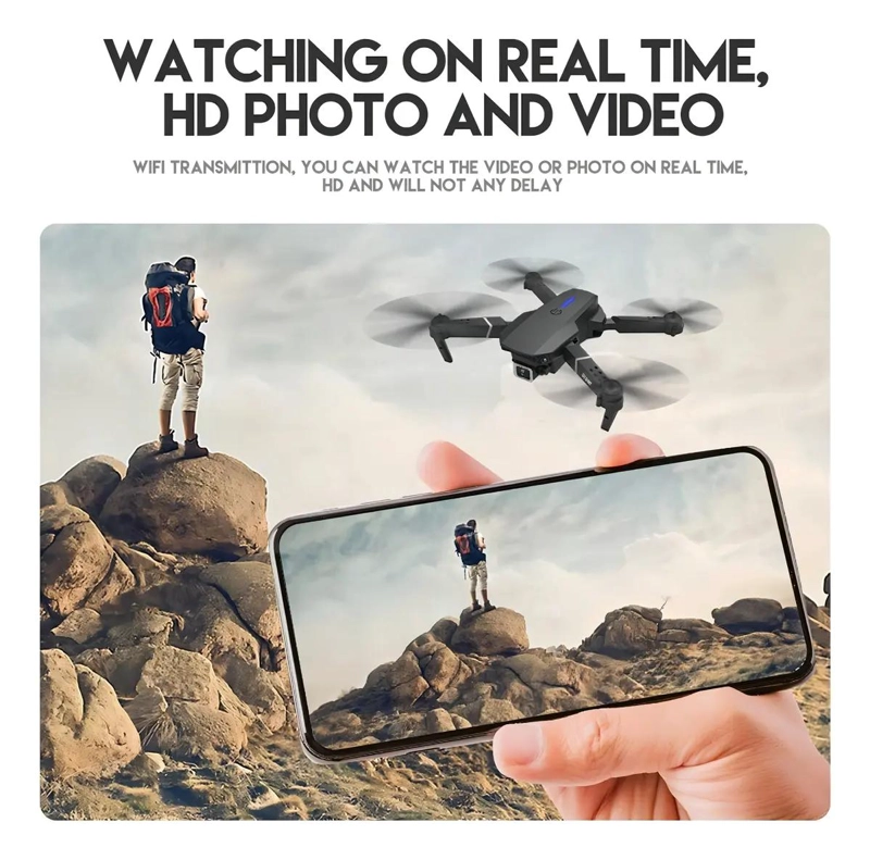 MINI DRON E88 PRO CON CAMARA DUAL 4K Y CONTROL REMOTO - 4