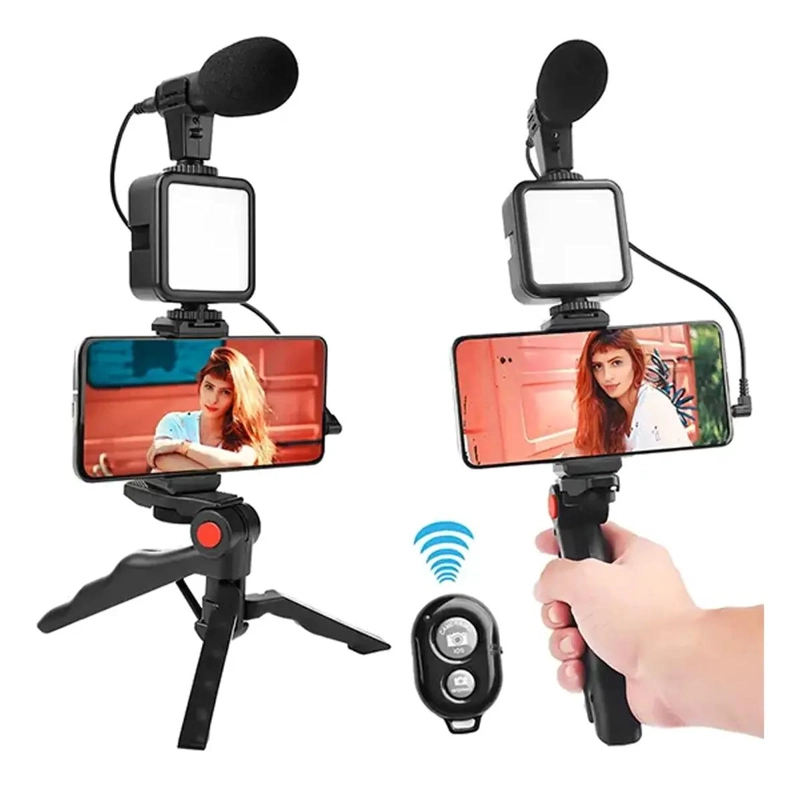 KIT DE GRABACION CON MICROFONO, ILUMINACION Y SOPORTE - 2