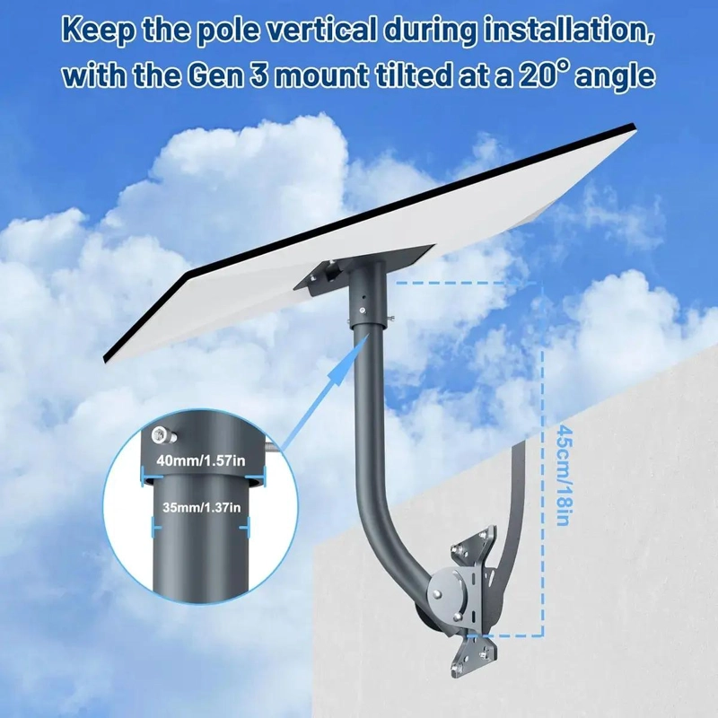 SOPORTE PARA MASTIL DE ANTENA STARLINK V4 CON KIT DE FIJ - 4