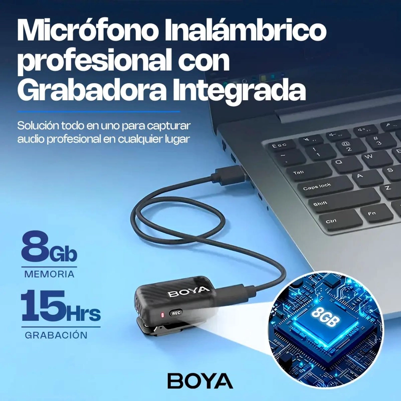 MICROFONO INALAMBRICO DOBLE PARA CELULAR CON USB-C - 5