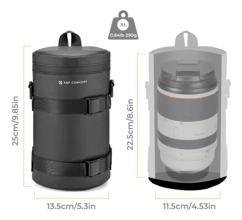 ESTUCHE ACOLCHADO XL PARA OBJETIVOS FOTOGRAFICOS - 3