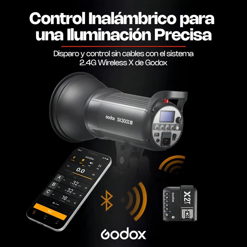 FLASH DE ESTUDIO 300WS CON CONTROL INALAMBRICO 2.4G - 2