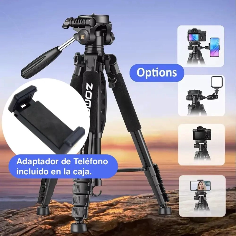 TRIPODE PROFESIONAL PARA CAMARA ZOMEI Q188 NEGRO - 2