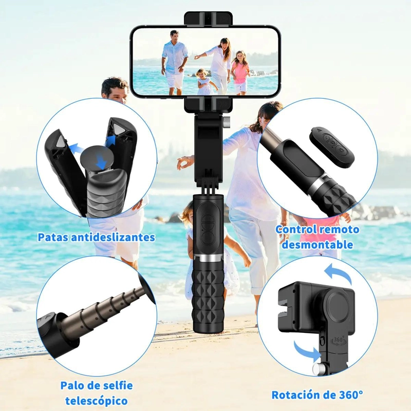 ESTABILIZADOR PARA CELULAR CON TRIPODE Y CONTROL REMOTO - 2