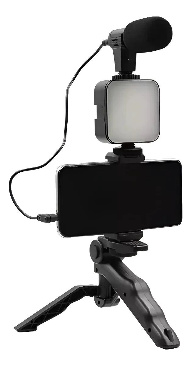 ESTABILIZADOR PARA CELULAR CON TRIPODE, LUZ LED Y MICROF - 3