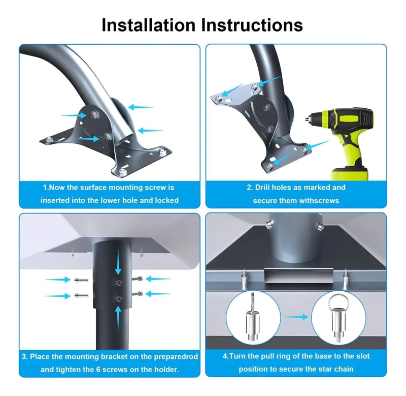SOPORTE PARA MASTIL DE ANTENA STARLINK V4 CON KIT DE FIJ - 2