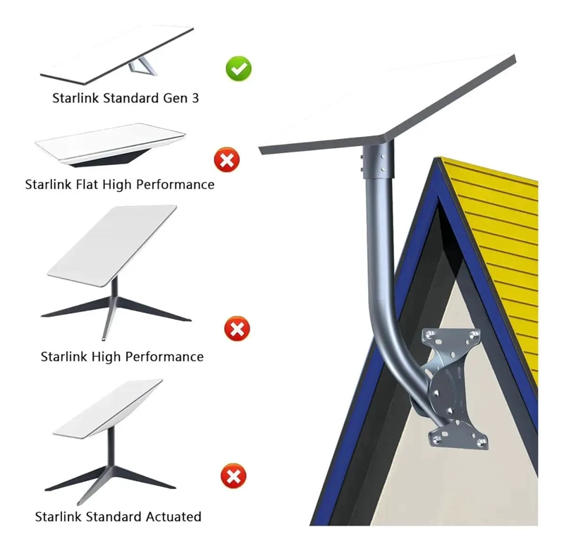 SOPORTE PARA MASTIL DE ANTENA STARLINK V4 CON KIT DE FIJ - 4