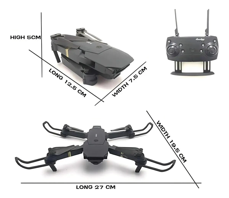 DRONE MINI CON CAMARA DUAL 4K Y GPS WIFI 2.4GHZ - 5