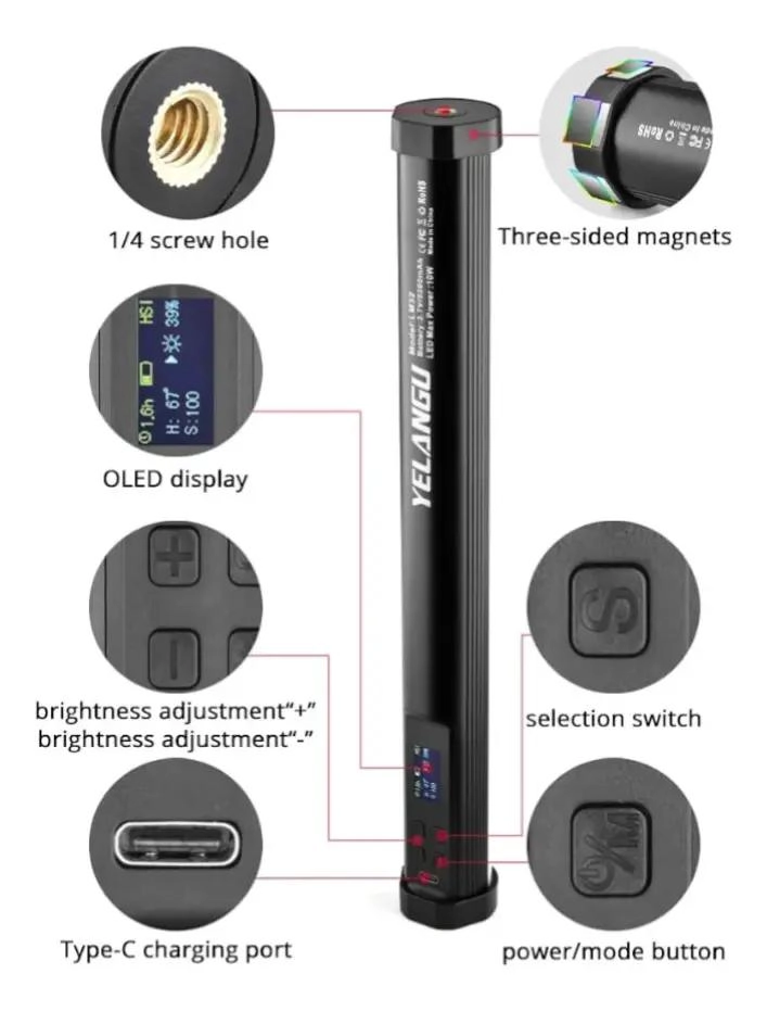 TUBO LED RGB MODELO LM32 CON ILUMINACION MULTICOLOR - 4