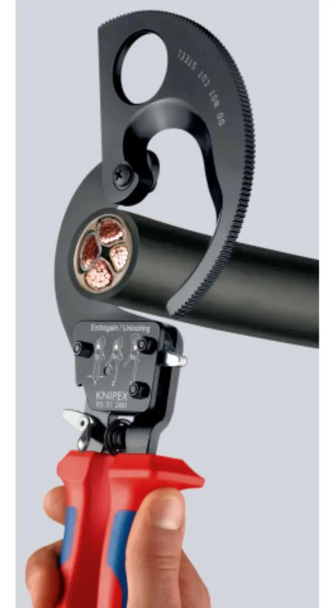 CORTE CABLE CHICHARRA 11'' MANGO GOMA ROJO - 5