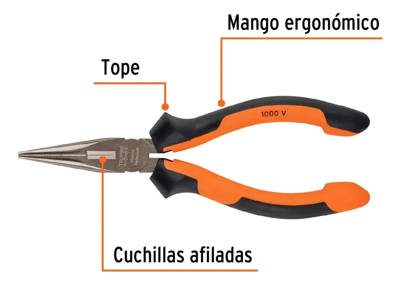PINZA DE PUNTA Y CORTE 6 CON MANGO DE PVC - 2