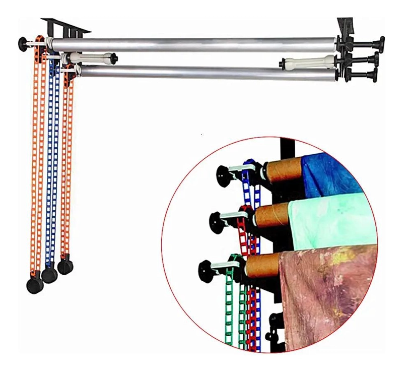 SOPORTE DE FONDO PARA MONTAJE EN PARED CON 3 RODILLOS - 2