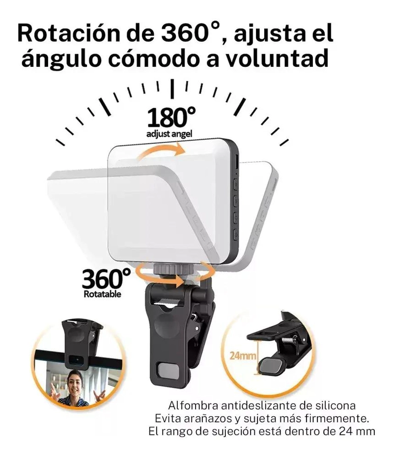 PANEL DE LUZ LED PARA VIDEO CON CLIP PARA TELE FONO MOVIL - 2