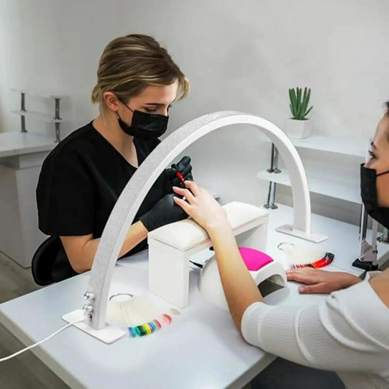 LAMPARA LED MEDIA LUNA PARA MESA DE MANICURA 29IN BLANCO - 2
