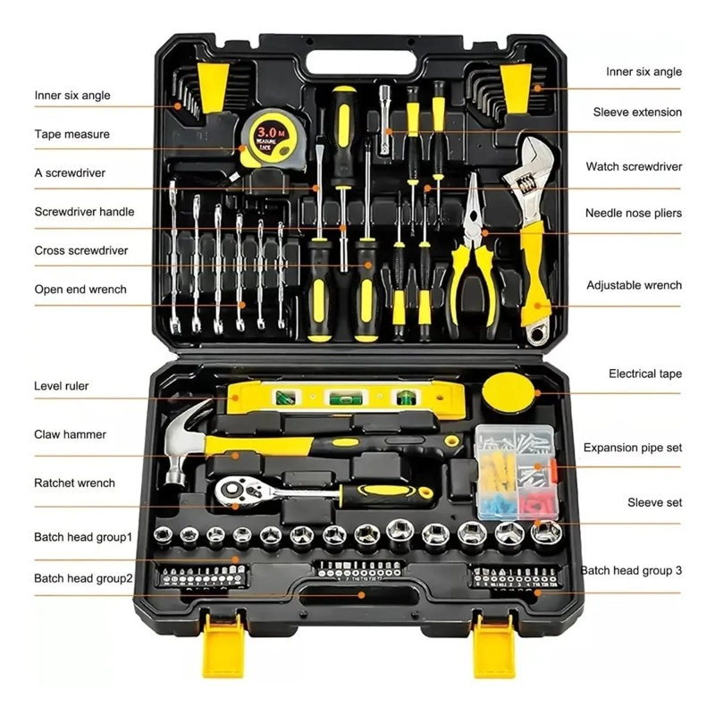 SET DE 108 HERRAMIENTAS MANUALES CON MALETIN - 4