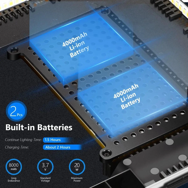 KIT DE LUZ LED PARA VIDEO CON BATERIA, TRIPODE Y BOLSA - 3