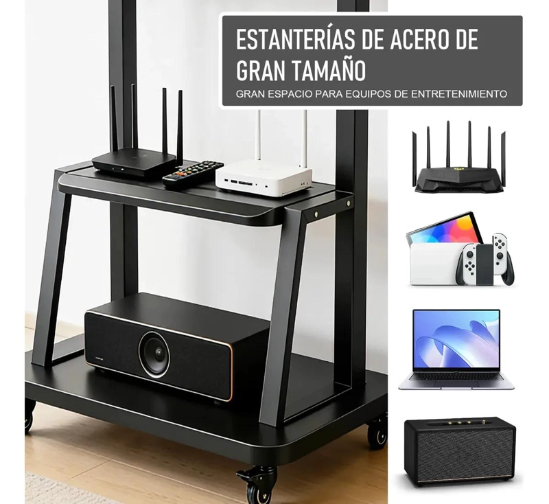 SOPORTE MOVIL PARA TV 32 A 55 PULGADAS CON RUEDAS Y BANDE - 3