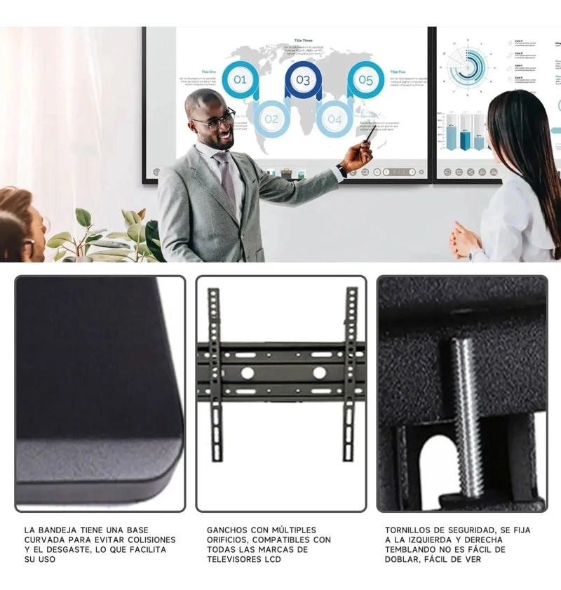 SOPORTE DE TV PORTATIL AJUSTABLE CON RUEDAS 32-65' - 3
