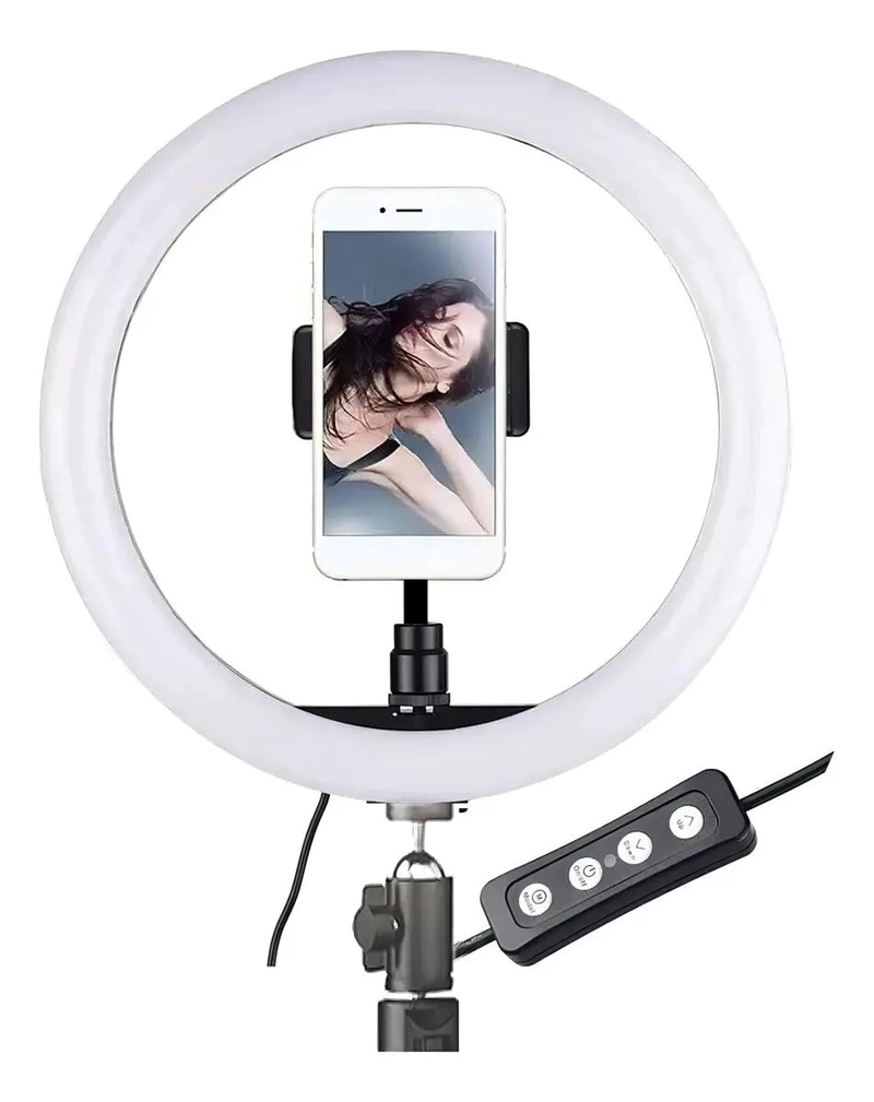 ARO DE LUZ LED 31 CM CON TRIPODE 2.1 M Y CONTROL DE COLOR - 2